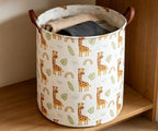 ESSME Laundry Hamper,Giraffe Hamper Collapsible Canvas Waterproof Animal Storage Bin,Gift Baskets,(Giraffe) - Image 5
