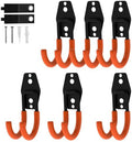 Garage Hooks, 6 Pack Small Round Wall Hooks for Hanging Heavy Duty Ladders, Bikes, Tools Ideal for Garage, Garden, Basement Utility Room Storage (Orange) by CRXCRC