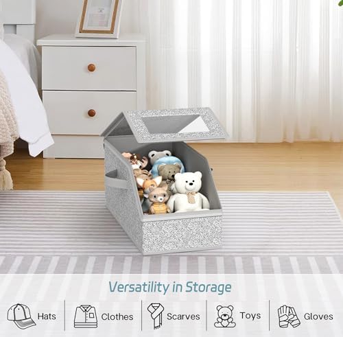 AOODA Stackable Hat Storage for Baseball Caps, Holds up to 12 Caps Hat Organizer for Closet, Sturdy Hat Boxes for Men with Cardboard, Grey - Image 7