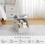 AOODA Stackable Hat Storage for Baseball Caps, Holds up to 12 Caps Hat Organizer for Closet, Sturdy Hat Boxes for Men with Cardboard, Grey - Image 7
