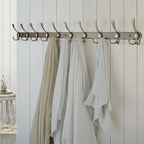 Dseap Coat Rack Wall Mount - 38” Long 10-Tri-Hooks Heavy Duty Coat Hanger Rail Wall Hooks for Hanging Coats Hats Clothing Clothes Purse Mudroom Entryway, Bronze, Pack of 2 - Image 6