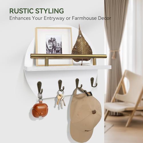 Key Holder Wall Mount Mail Organizer,4 Hook Semicircle Key Rack - Image 4