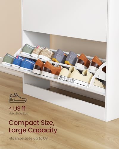 VASAGLE Shoe Cabinet with 3 Flip Drawers, Holds up to 24 Pairs of Shoes - Image 5
