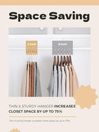 HOUSE DAY Pink Plastic Hangers 50 Pack, Slim Space Saving, Non Slip Hangers with Rubber Pads, Sturdy Coat Hanger for Closet, S-Shaped Clothes Hanger for Shirt, Suit, Pant, Skirt | Space saving closet organizer, heavy duty S-shape, rubber grip pads help... - Image 4