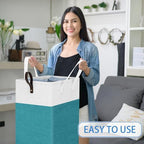 HomeHacks 75L Rolling Laundry Basket with 4 Wheels Collapsible Green - Image 6