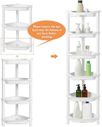 ELYKEN Corner Shower Caddy Standing, 3 Tier Plastic Shower Organizer, White - Image 5