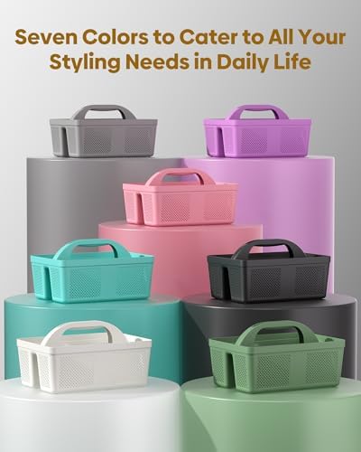 4 Pack Portable Shower Caddy, Integrated Handle, Reinforced Plastic, Organizer Storage Bathroom Supplies and Beauty Products, Cleaning Supplies, Shower Basket for Home, Dorm, Shelf and Cabinet - Image 7