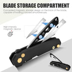Folding Utility Knife with Blade Storage Pocket Knife Clips 11# Blade - Image 3