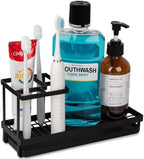 Toothbrush Holders Toothpaste Organizer Bathroom Accessories, Matte Black by Heagoale
