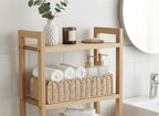 CubesLand Scalloped Toilet Paper Storage Basket W/Handle for Home Decor - Image 2