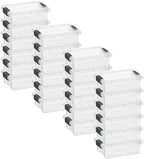 Superio 0.7 Quart Mini Clear Plastic Storage Container with Lid, Stackable Small Organizer Box for Crayons, Art Supplies, Beads, Sewing, Stationery & Food Storage, 24 Pack by Superio