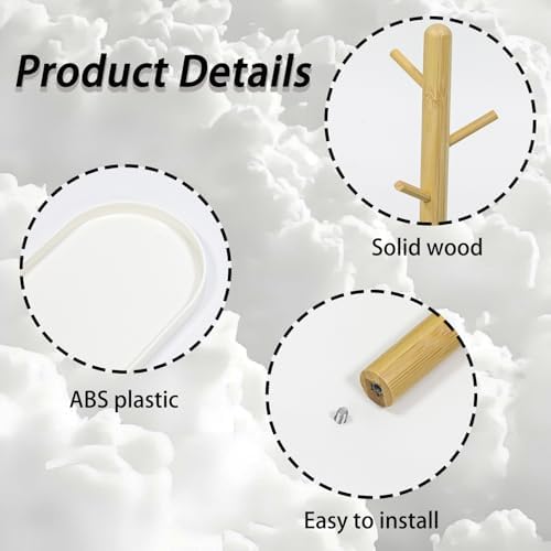 White Multi-Functional Key Tray, Wood Key Bowl Jewelry Tray, 3-Tier Hanging Organizer for Entryway/Rings Phone Bracelets Watches - Image 3
