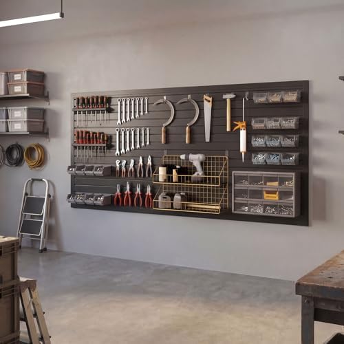 Duzzy Slatwall Panel, 4' H x 8' W PVC Slat Wall Paneling for Garage Storage - Image 2