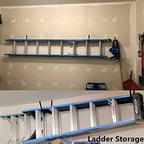 Garage Storage Ladder Hooks with 12" Jumbo Arm, 8 Pack Heavy Duty Wall Mounted Storage Hanger Utility Organizer for Bicycle, Folding Chairs, Bike and Garden Tools - Image 6