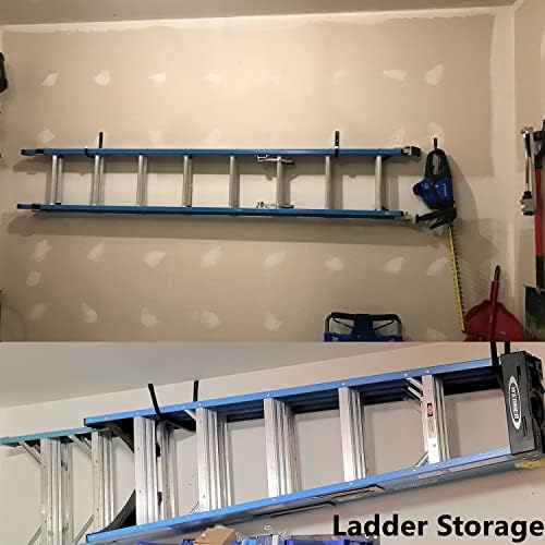 Garage Storage Ladder Hooks with 12" Jumbo Arm, 8 Pack Heavy Duty Wall Mounted Storage Hanger Utility Organizer for Bicycle, Folding Chairs, Bike and Garden Tools - Image 6