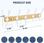 TICONN Wall Mounted Coat Rack, Five Heavy Duty Tri Hooks All Metal Construction for Jacket Coat Hat in Mudroom Entryway (Wood White, 2-Pack) - Image 2