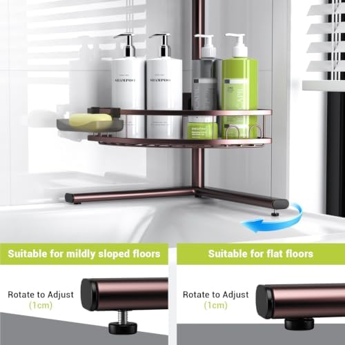 Standing Corner Shower Caddy - Rustproof Bathroom Shower Stand Shelf - Image 6