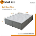 Maenizi California King Bed Frames with Fabric Cover, 18 Inch Heavy Duty Metal Platform Support Up to 3000 lbs with Steel Slat, No Box Spring Needed, Easy Assembly, Noise Free, Black - Image 2