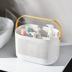 Plastic Portable Shower Caddy Basket, Storage Organizer with Handle, Yellow - Image 3