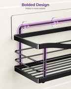 ODesign 3 Pack Adhesive Shower Caddy,Stainless Steel Shower Shelves,Black - Image 5