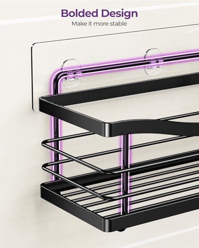 ODesign 3 Pack Adhesive Shower Caddy,Stainless Steel Shower Shelves,Black - Image 5