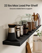 Amada 47.2" Floating Shelves for Wall Decor & Storage, Set of 3, Black - Image 5