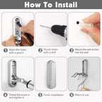 Folding Wall Hooks, 6 Pack, Silver, Zinc Alloy, Heavy Duty Coat Hooks - Image 4