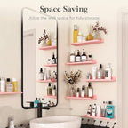 Lifewit Acrylic Floating Shelves for Bathroom 14" Pink, 4 Pack - Image 4
