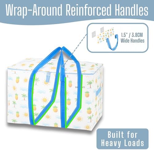 VENO 8 Pack Heavy Duty Moving Bags, Extra Large Storage Bags with Reinforced Handles & Strong Zippers, Foldable & Reusable Moving Box Alternative for Clothes & Dorm Storage - Image 3