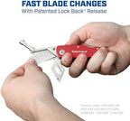 Sheffield Lock Back Utility Knife 3 Pack with 10 Utility Knife Blades - Image 2