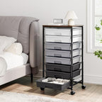 Rolling Storage Cart with 8 Drawers, Utility Cart on Wheels with Wooden Tabletop, Utility Cart for Teacher Storage, Office Organizer, Classroom Storage Cart, Craft Storage, Grey - Image 7