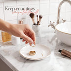 Ceramic Jewelry Tray, White Initial J Personalized Jewelry Dish - Image 5