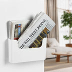 YOHOM No Drilling File Holder Wall Mails Magazines Organizer Adhesive Door Mount, Single Pocket(WHITE, 1 PCS) - Image 5