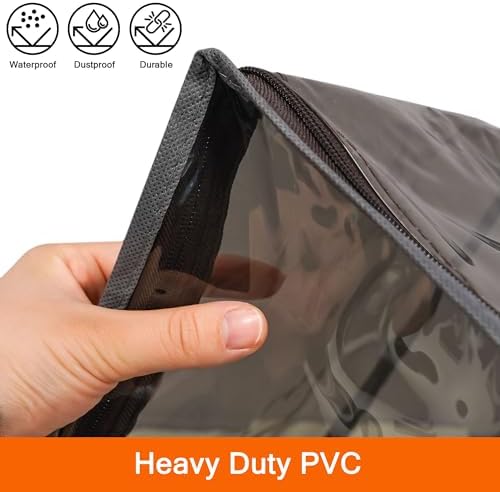 Vieshful Grey 40L Clear Clothes Storage Bag with Zipper 5 Pack Colorful Clothes Organizer Vinyl Storage Bag for Comforter, Blanket, Bedding, Duvet, Transparent Moving Totes, Grey - Image 3