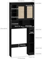 RUSTOWN Rattan Over The Toilet Storage Cabinet, Bathroom Storage Cabinet - Image 2