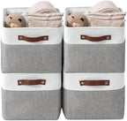 DECOMOMO Storage Bins, Large Fabric Storage Baskets for Shelves 4 Pack by DECOMOMO