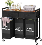 Laundry Sorter 3 Section, 120 L Laundry Hamper with 2 Drawers & 2-tone Top Panel, Rolling Laundry Basket Organizer with Pull-Out Removable Oxford Fabric Bags for Laundry Room Organization UNZYL006BVV3 by TEENFON