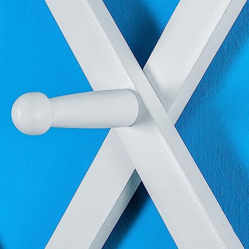 SKOLOO Accordion Wall Hanger with 22 Hooks, Modern Expandable Coat Rack Hat Rack for Wall, Solid Wooden, White - Image 5