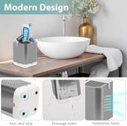 Boperzi Toothbrush Holder Toothpaste Organizer Drainage for Bathroom Vanity, Detachable Anti-Slip Brushed Nickel Toothpaste Storage Caddy 3 Slots with Drainage Holes for Makeup Brush Razor Stand - Image 4