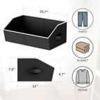 Homsorout Storage Bins for Shelves - Large Trapezoid Closet Shelf Organizer, Fabric Organization Bins with Handles, Storage Baskets for Clothes, Towel, Blanket, 6 Pack, Black - Image 5