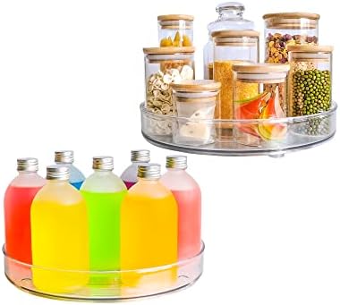 Lazy Susan Organizer, 360 Rotating PET Turntable, 11 Inch 2 Pack by Roninkier
