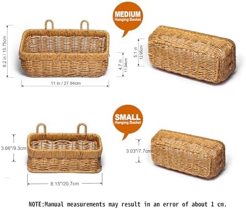 Wicker Style Wall Baskets, Hanging Storage Organizer - Image 2
