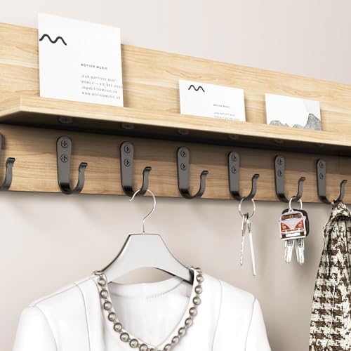 BREYDROK 20-Pack Coat Hooks for Hanging, Heavy Duty Black Metal Wall Hooks - Image 6