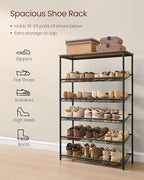 VASAGLE 6-Tier Shoe Rack, Adjustable, Freestanding - Image 4