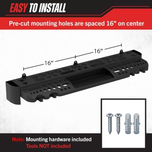 Stalwart Wall Mount Hand Tool Organizer with 61 Holes and 4 Hooks - Image 7