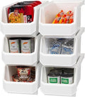 ReadySpace Large Stackable Plastic Storage Bins, 6-Pack, White by Akro-Mils