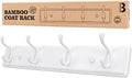 Badiano Heavy Duty Wooden Coat Rack, Wall-Mounted Organizer, 19 Inch, White by BADIANO