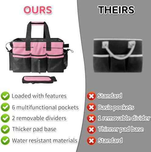 Boczif Cleaning Caddy Bag Wearable,Cleaning Caddy Supplies Organizer(Pink) - Image 5