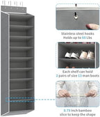 REGELETO 10 Tiers Large Size Over Door Shoe Organizer Storage, Hanging Shoe Rack for Door with Deep Pockets, Fit 20-30 Pairs Shoe Organizer Holder for Sneakers and Boots (Grey) - Image 4