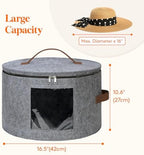 Lifewit Round Cowboy Hat Box for 7 Caps, 37L Hat Organizer Bag,Gray,1 Pack - Image 3